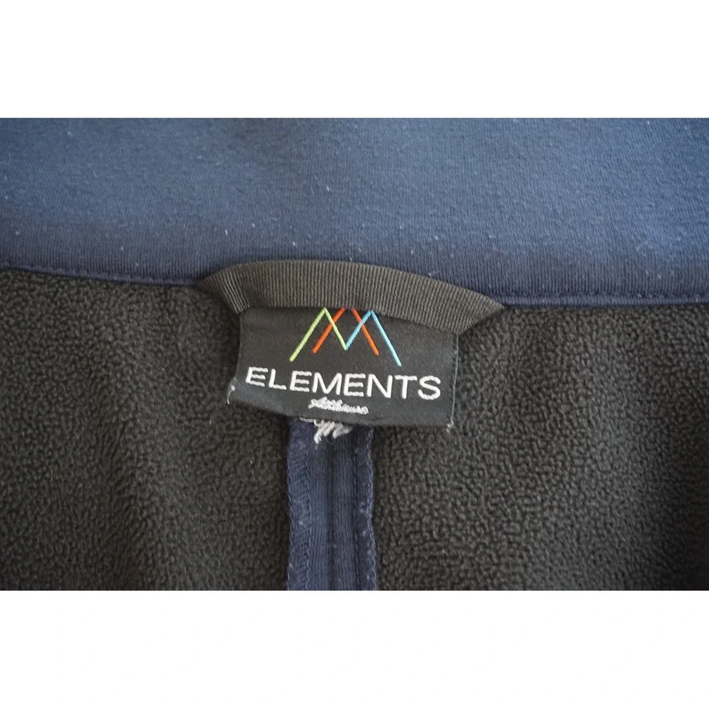Elements Athleisure Navy Blue Fleece Lined Softshell Hooded Jacket L, WT133-01